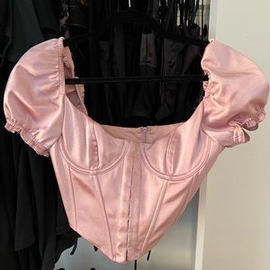 Whitefox Boutique Pink Satin Corset Top *Never Worn*
